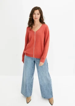 bonprix bonprix Chaqueta holgada de punto ruibarbo moteado Best