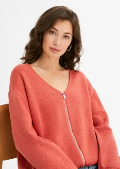 bonprix bonprix Chaqueta holgada de punto ruibarbo moteado Best