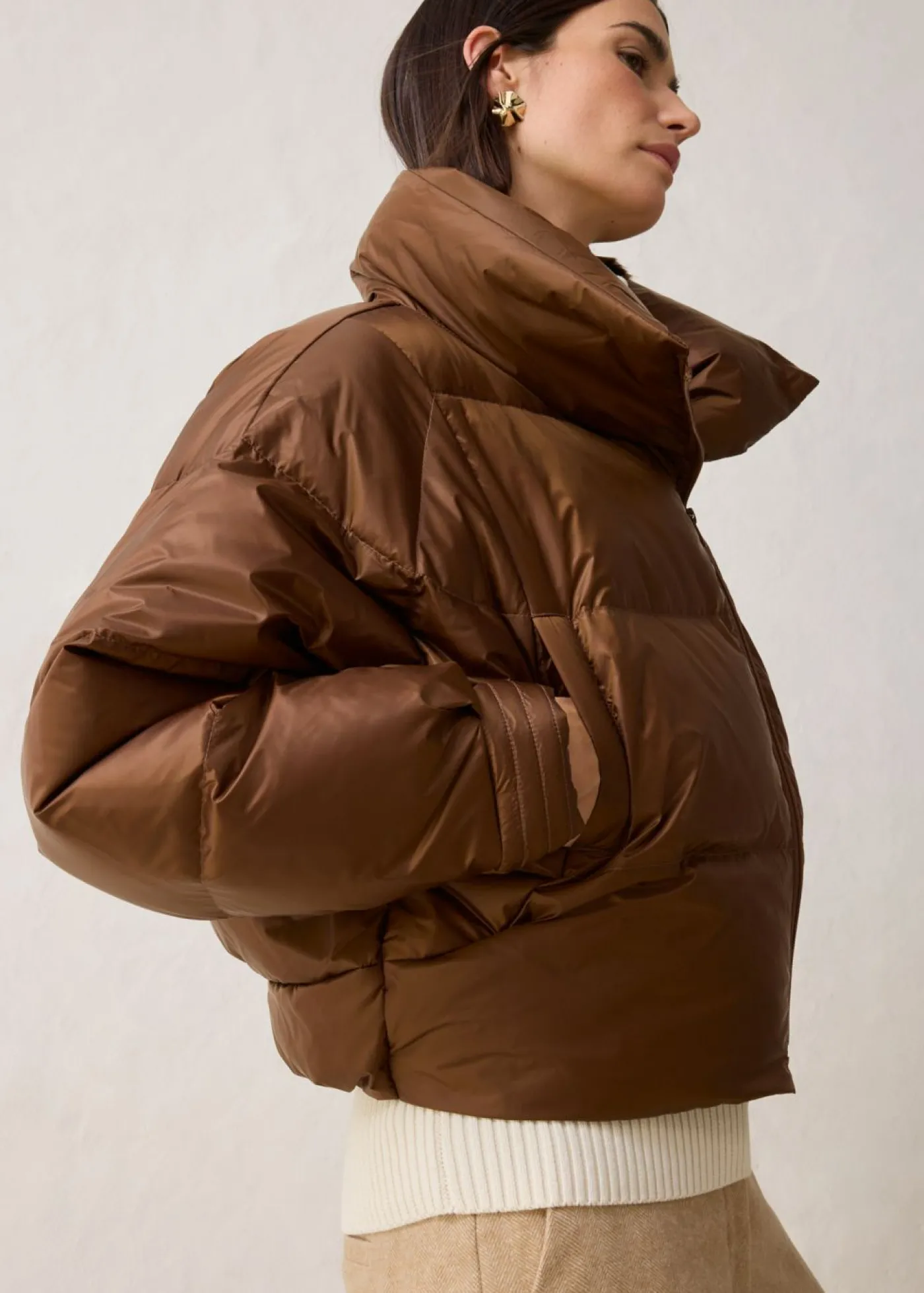 bonprix bonprix Chaqueta impermeable con plumón reciclado marrón pimienta New