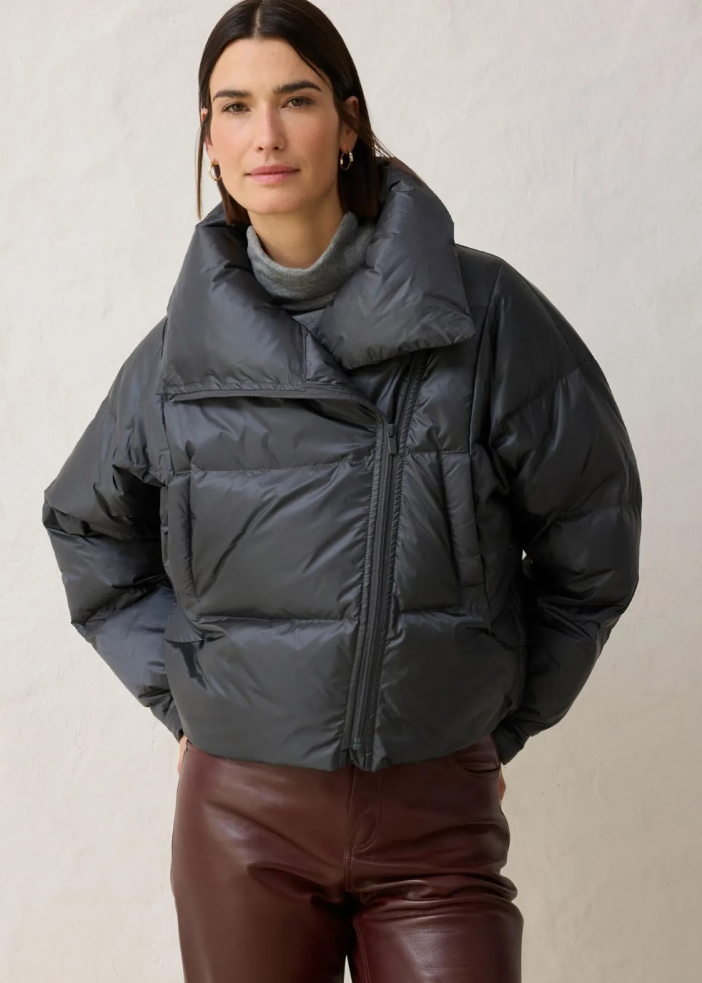 bonprix bonprix Chaqueta impermeable con plumón reciclado antracita Hot