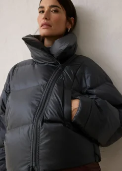 bonprix bonprix Chaqueta impermeable con plumón reciclado antracita Hot