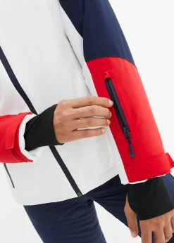 bonprix bonprix Chaqueta impermeable de esquí con aberturas de ventilación blanco-azul marino Outlet