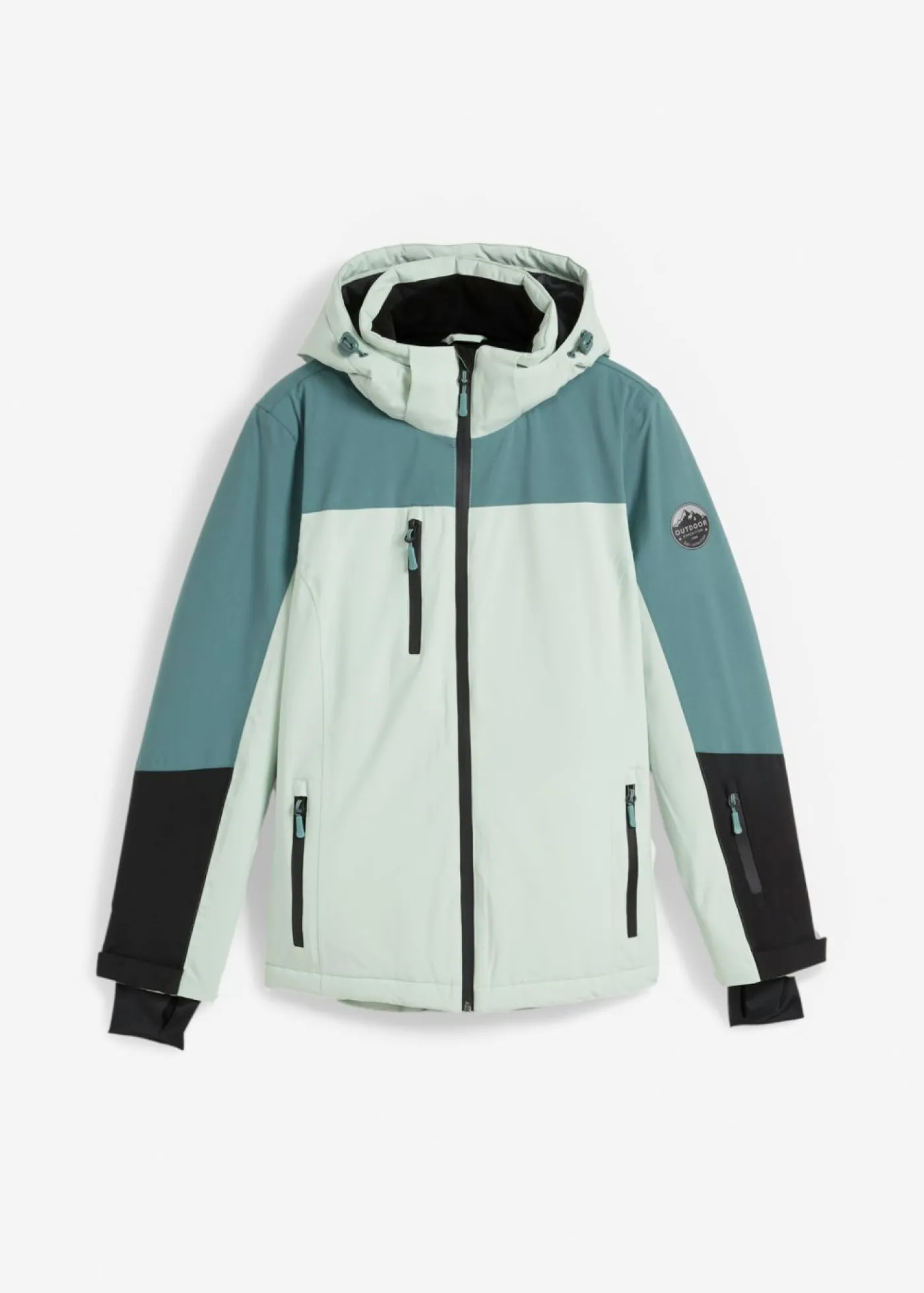 bonprix bonprix Chaqueta impermeable de esquí con aberturas de ventilación Verde pastel-verde grisáceo Hot