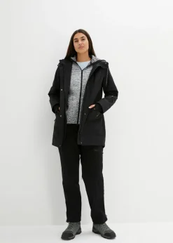 bonprix bonprix Chaqueta larga 3 en 1 con prácticos bolsillos negro-gris moteado New