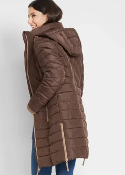 bonprix bonprix Chaqueta larga acolchada con relleno marrón New