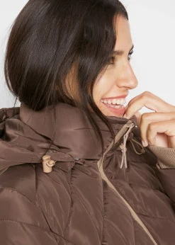 bonprix bonprix Chaqueta larga acolchada con relleno marrón New