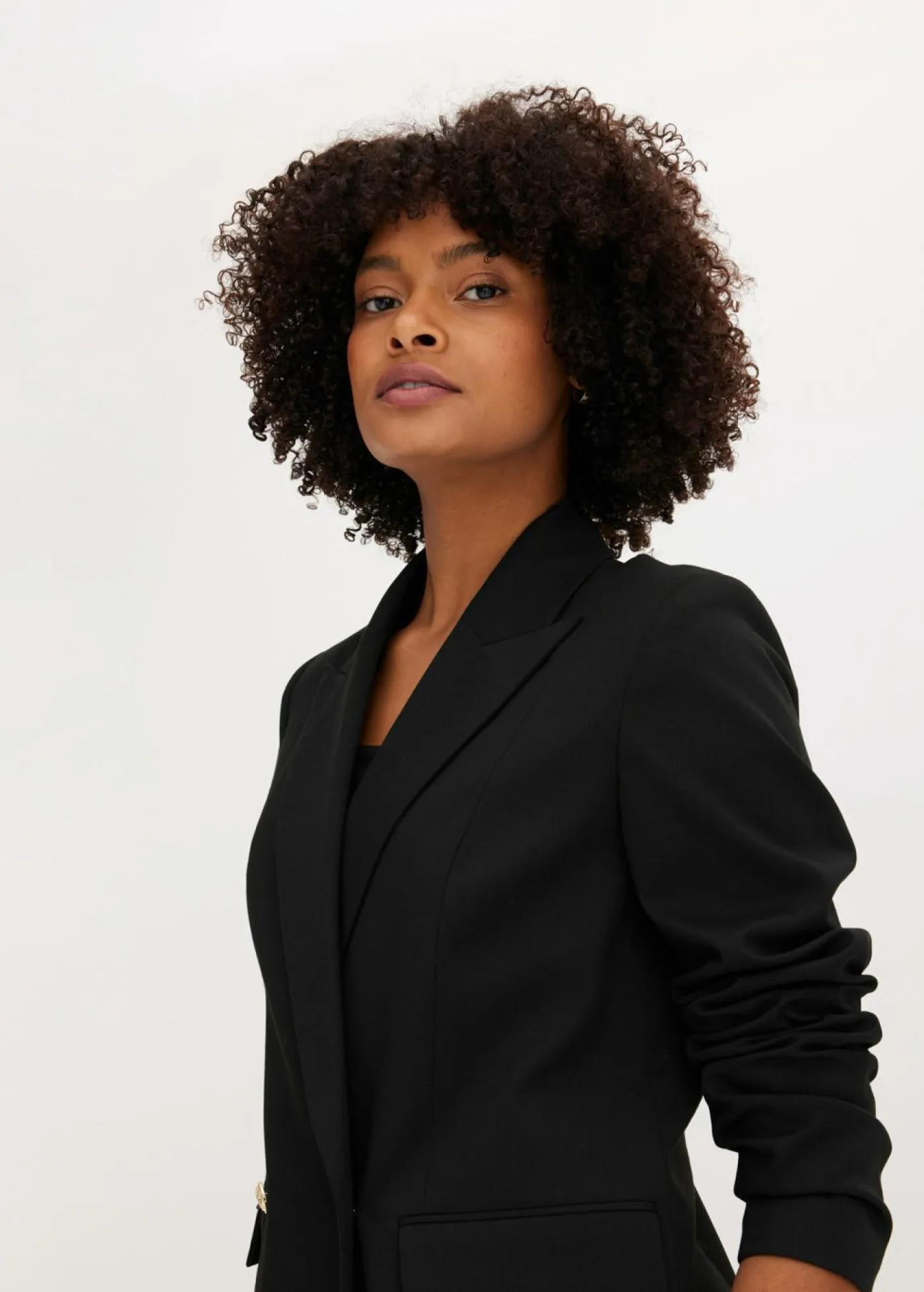 bonprix bonprix Chaqueta larga con botones decorativos Negro
