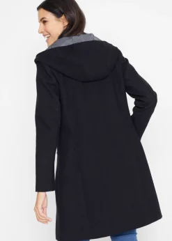 bonprix bonprix Chaqueta larga con cremallera asimétrica Negro Sale