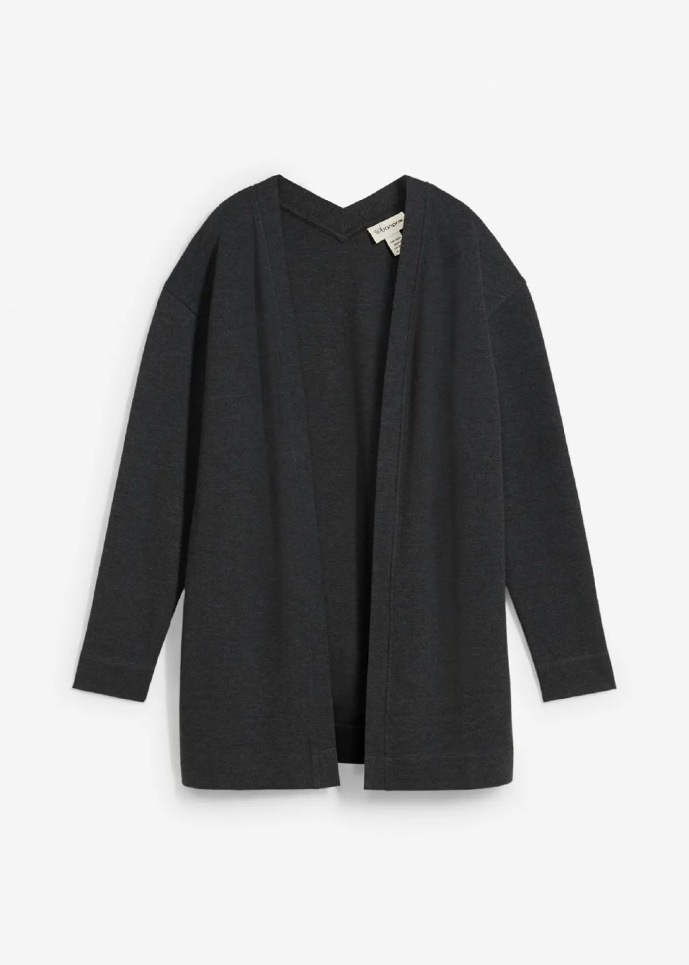 bonprix bonprix Chaqueta larga de chándal en suave mezcla de algodón Antracita jaspeado Sale