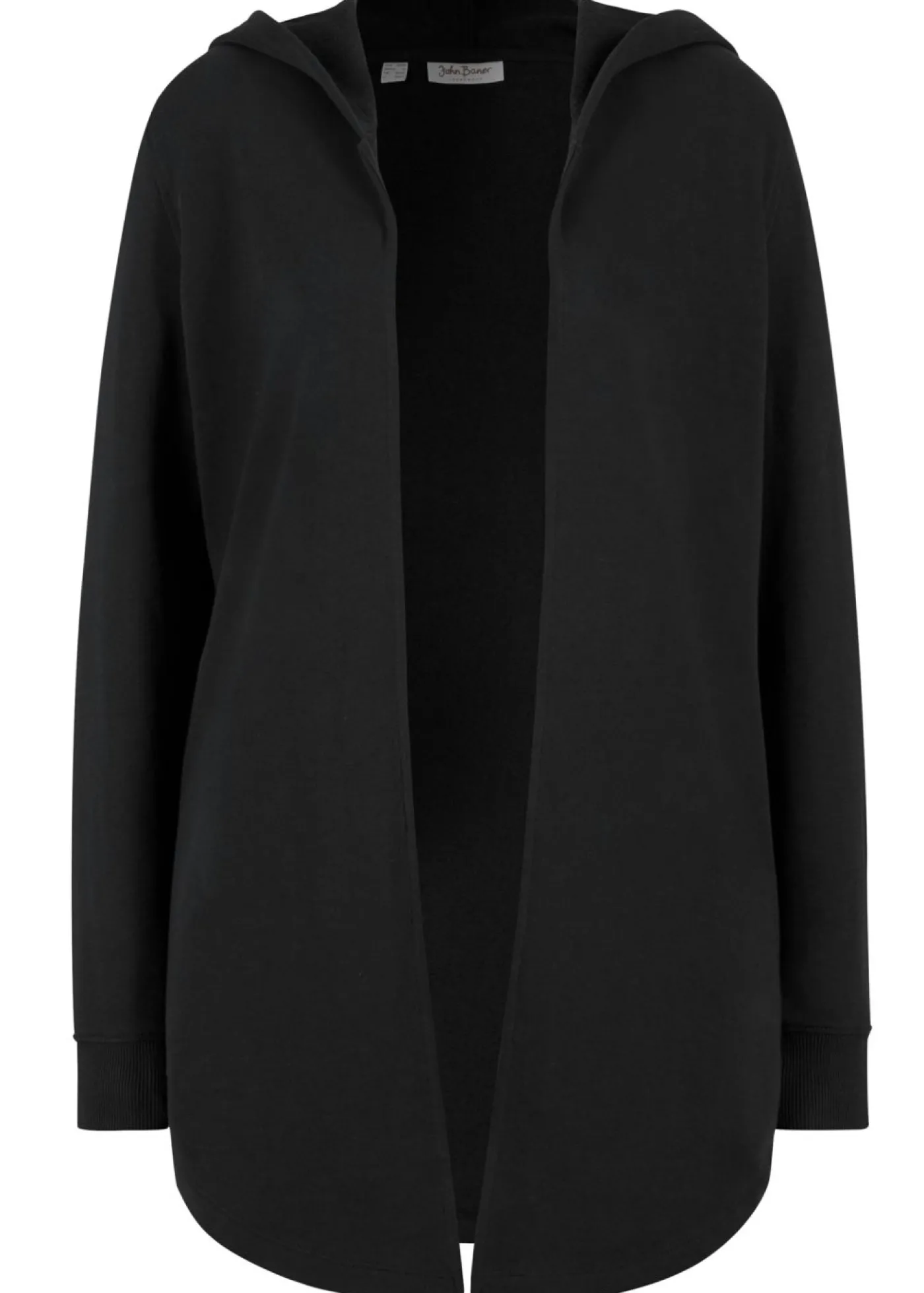 bonprix bonprix Chaqueta larga de chándal de algodón suave Negro Hot