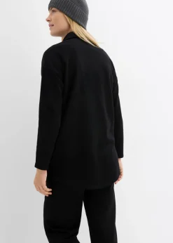 bonprix bonprix Chaqueta larga de chándal con bolsillos Negro Hot