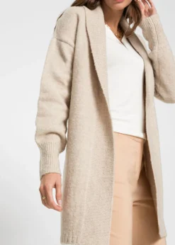 bonprix bonprix Chaqueta larga de punto Beige jaspeado Best