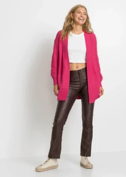 bonprix bonprix Chaqueta larga de punto fucsia Discount