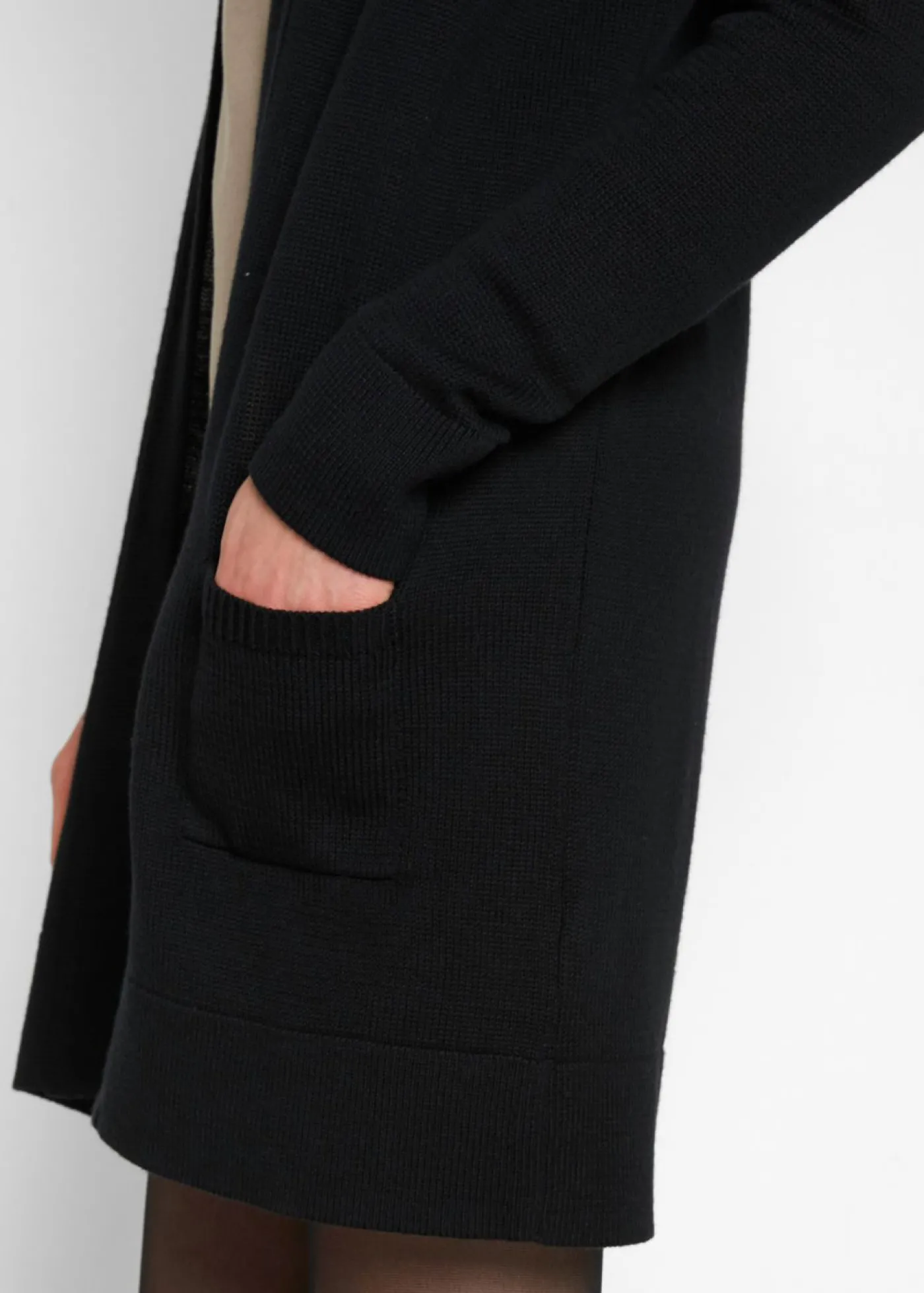 bonprix bonprix Chaqueta larga de punto Negro New