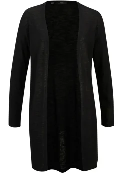 bonprix bonprix Chaqueta larga de punto Negro Sale