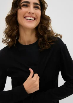 bonprix bonprix Chaqueta larga de punto Negro Sale