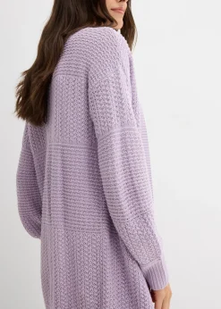 bonprix bonprix Chaqueta larga de punto lila pastel Hot