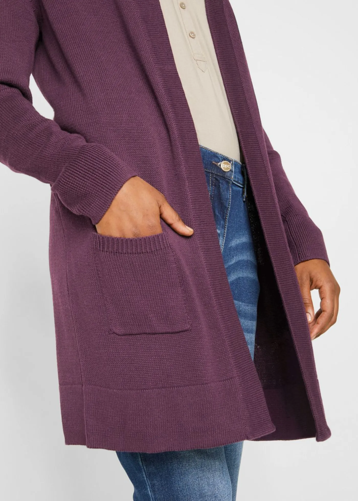 bonprix bonprix Chaqueta larga de punto Burdeos Online