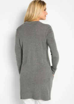 bonprix bonprix Chaqueta larga de punto gris moteado