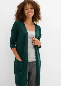 bonprix bonprix Chaqueta larga de punto Verde intenso Online