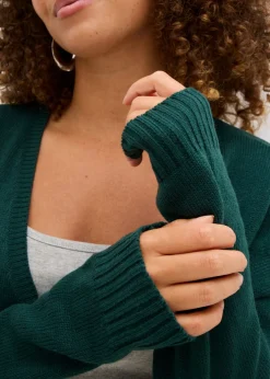 bonprix bonprix Chaqueta larga de punto Verde intenso Online