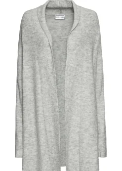 bonprix bonprix Chaqueta larga de punto con cuello tipo chal Gris claro moteado Outlet