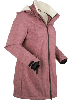 bonprix bonprix Chaqueta larga funcional impermeable para exteriores con forro polar Burdeos moteado Hot