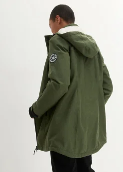 bonprix bonprix Chaqueta larga funcional impermeable para exteriores con forro polar musgo moteado Clearance