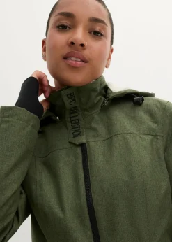 bonprix bonprix Chaqueta larga funcional impermeable para exteriores con forro polar musgo moteado Clearance