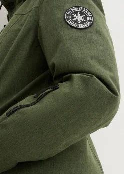 bonprix bonprix Chaqueta larga funcional impermeable para exteriores con forro polar musgo moteado Clearance