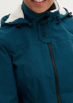 bonprix bonprix Chaqueta larga funcional impermeable para exteriores con forro polar verde azulado moteado Sale