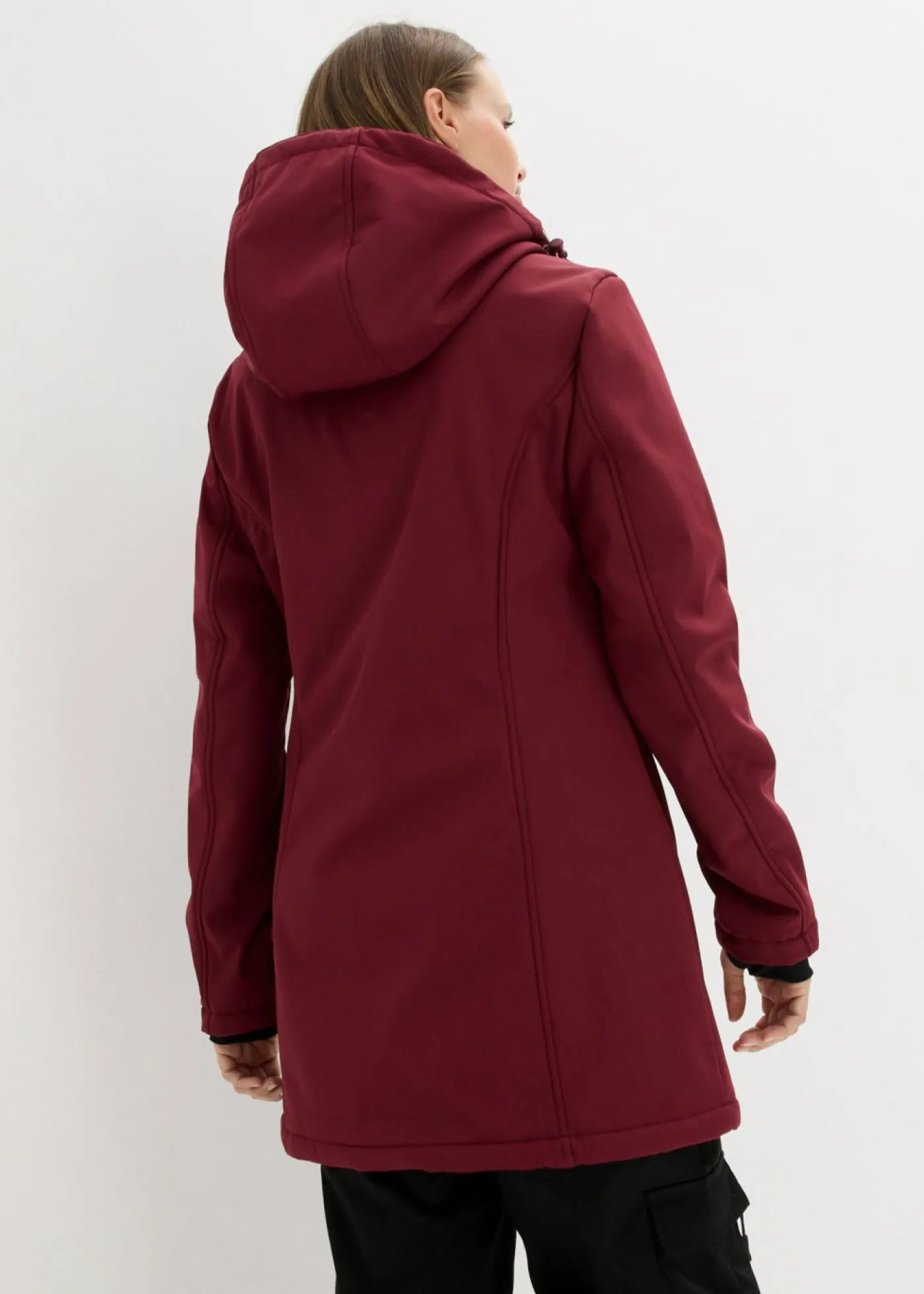 bonprix bonprix Chaqueta larga funcional softshell repelente al agua, forro polar suave rojo avellana Best