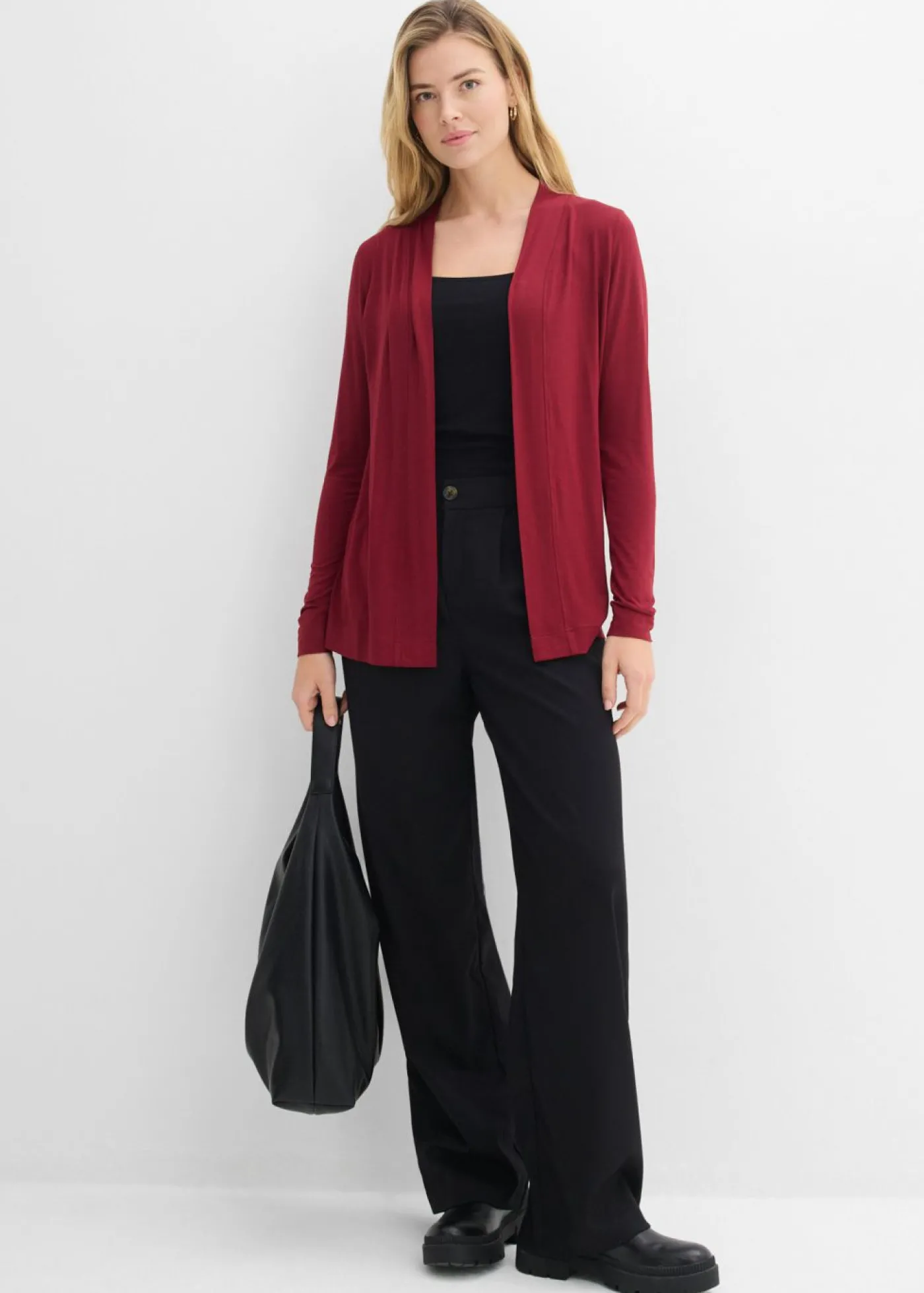 bonprix bonprix Chaqueta ligera de viscosa suave Rojo rubí Clearance