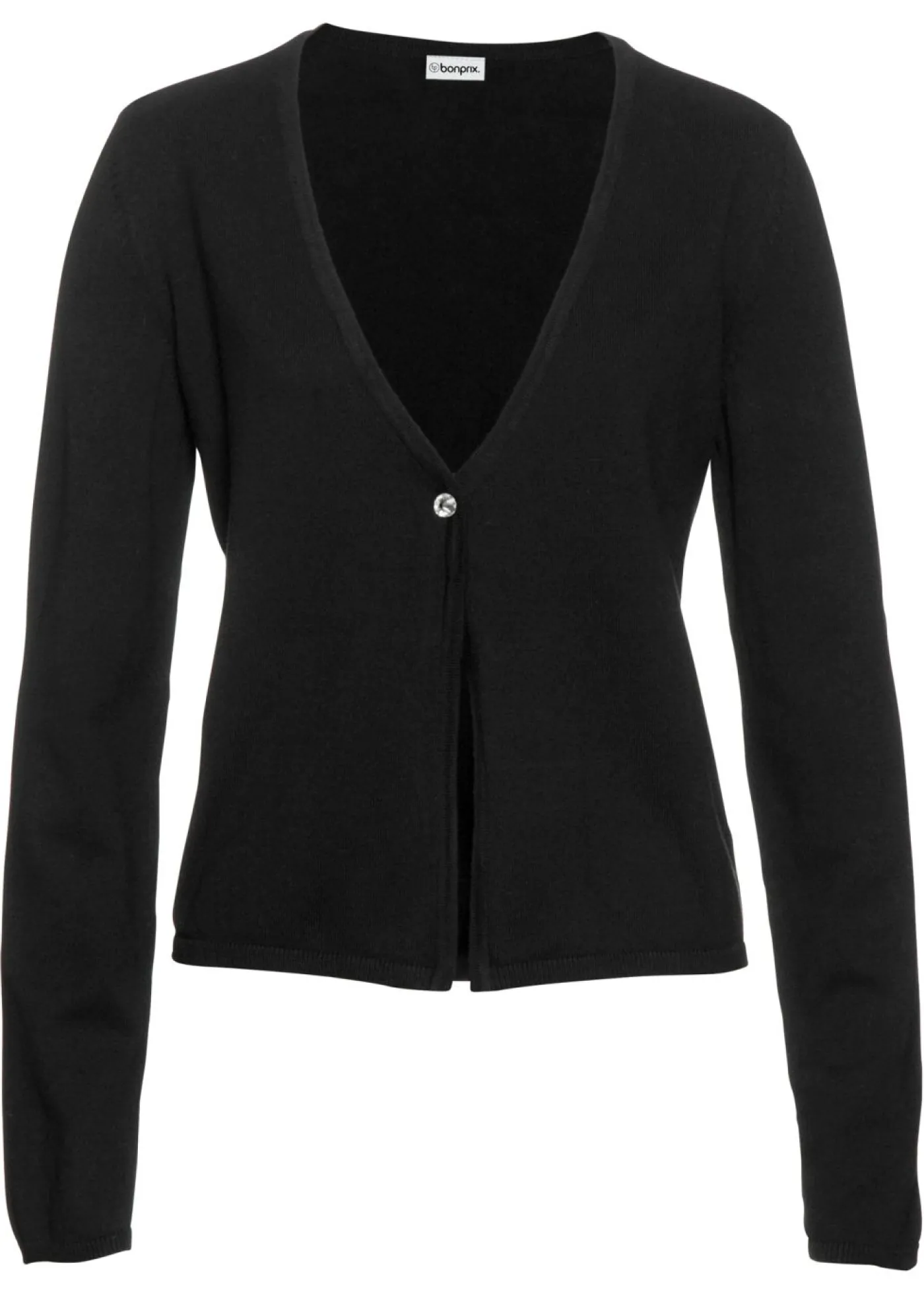 bonprix bonprix Chaqueta lisa de punto fino Negro