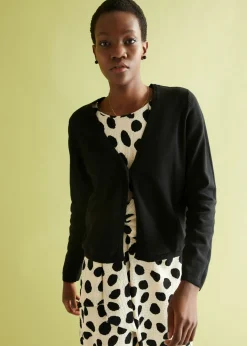 bonprix bonprix Chaqueta lisa de punto fino Negro