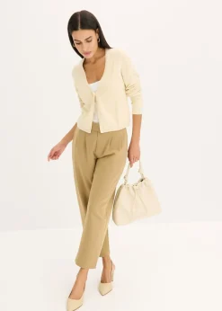 bonprix bonprix Chaqueta lisa de punto fino Arena claro Sale