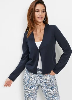 bonprix bonprix Chaqueta lisa de punto fino Azul marino