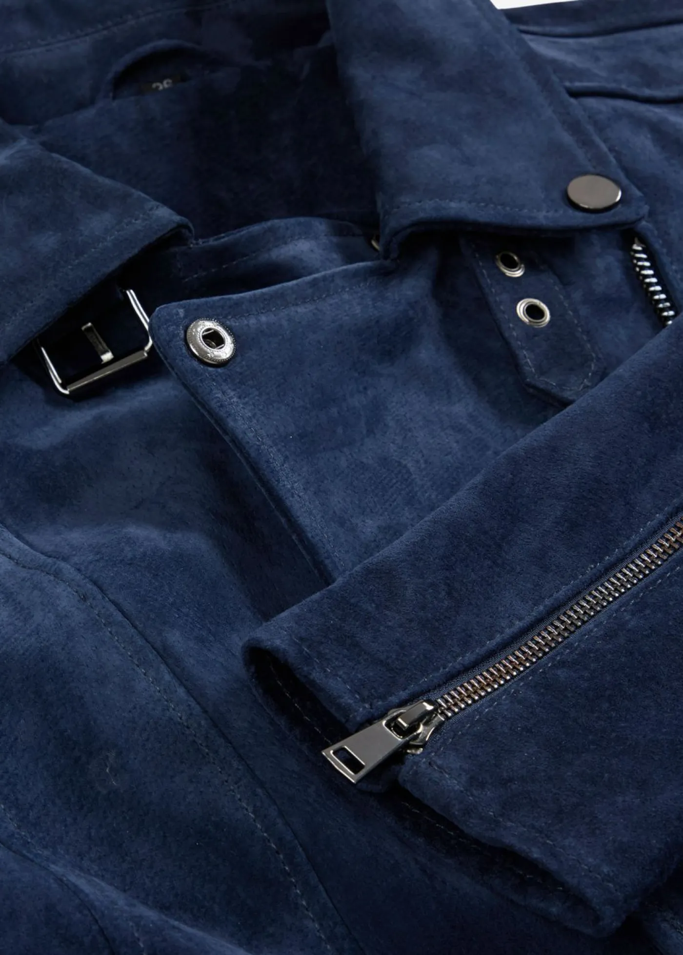 bonprix bonprix Chaqueta motera de ante Azul marino Online
