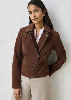 bonprix bonprix Chaqueta motera de ante marrón