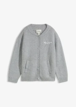 bonprix bonprix Chaqueta oversize de punto Gris claro jaspeado-blanco