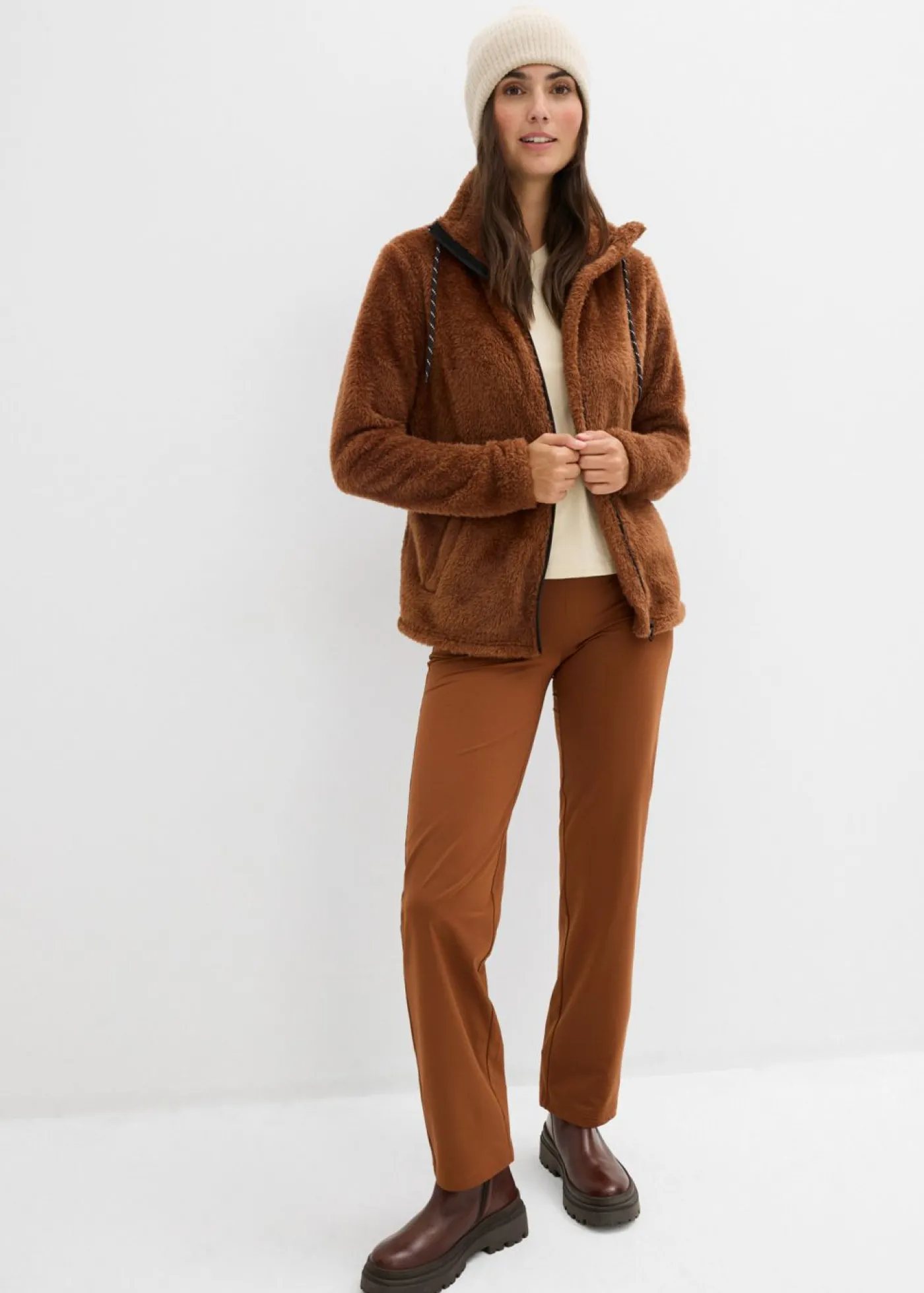 bonprix bonprix Chaqueta polar marrón ladrillo Sale