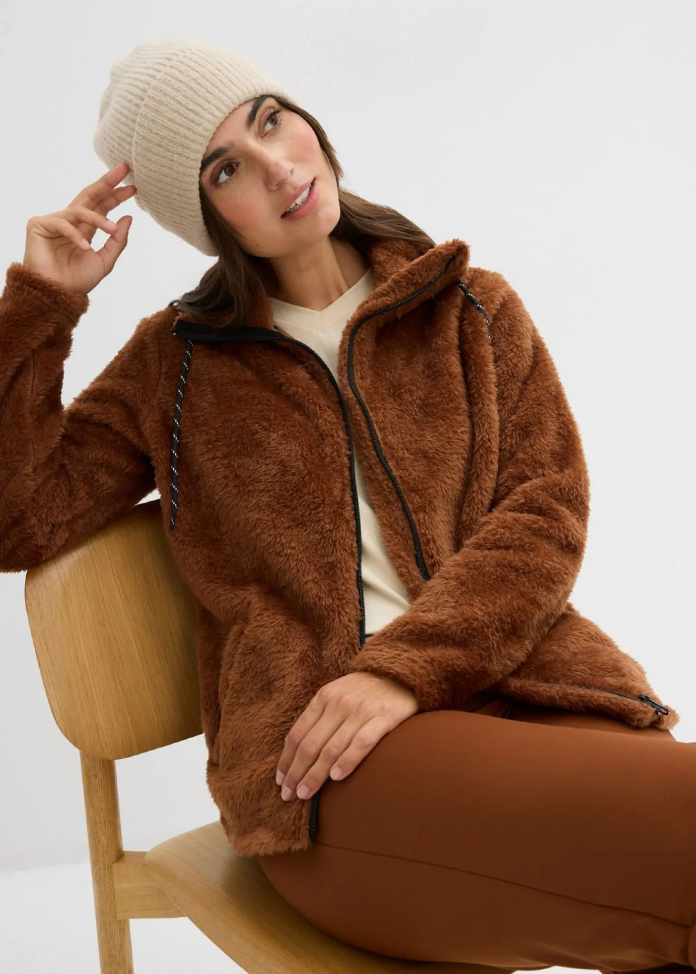 bonprix bonprix Chaqueta polar marrón ladrillo Sale