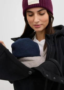bonprix bonprix Chaqueta polar 4 en 1 con inserto para bebé y función de porteo en la parte delantera y trasera Negro