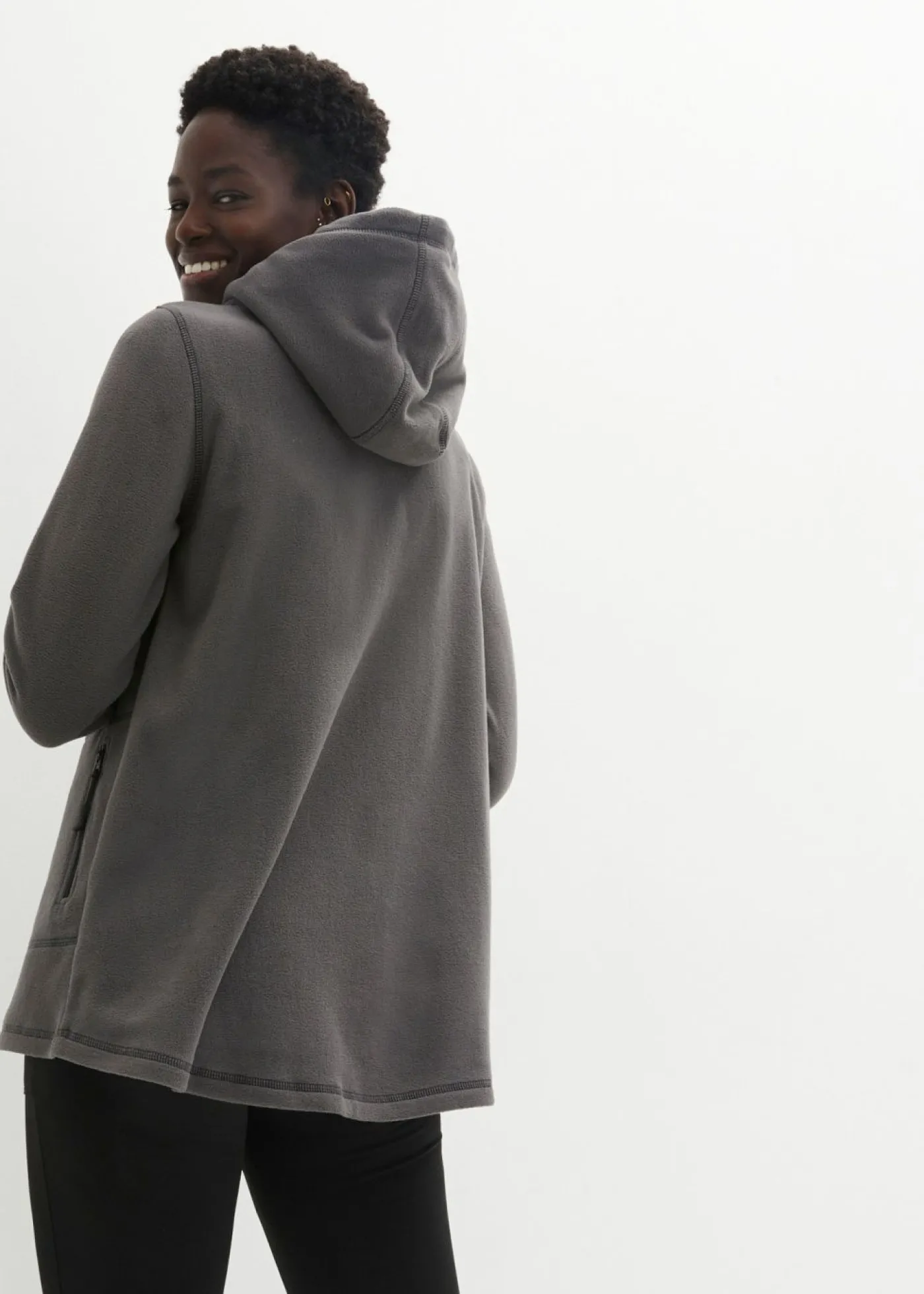 bonprix bonprix Chaqueta polar con bolsillos con cremallera pizarra Outlet