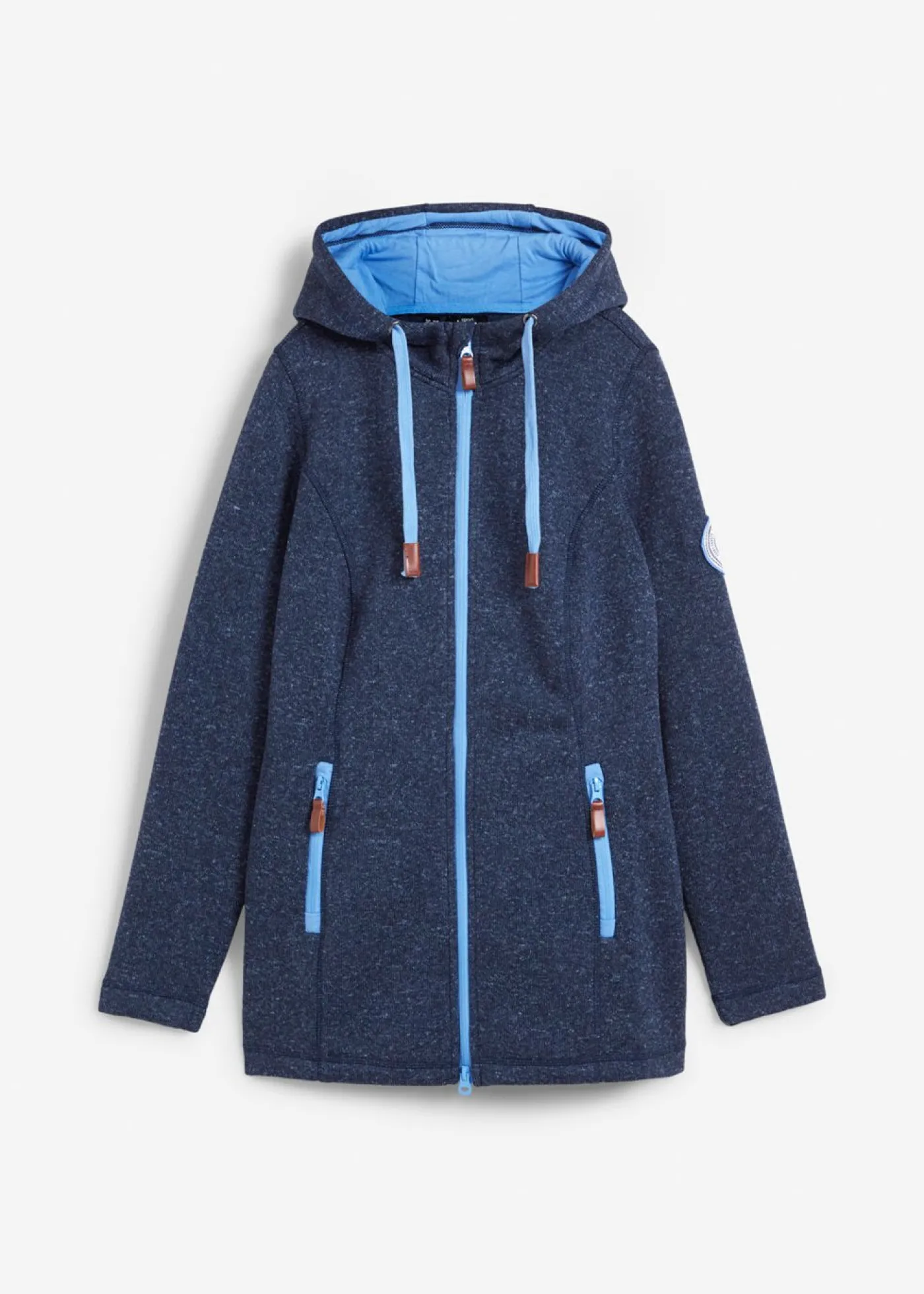 bonprix bonprix Chaqueta polar con capucha azul marino moteado Discount