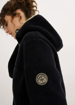 bonprix bonprix Chaqueta polar con capucha Negro Clearance