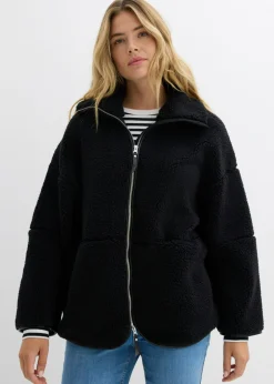 bonprix bonprix Chaqueta polar con corte holgado Negro New