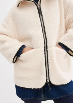 bonprix bonprix Chaqueta polar con corte holgado blanco perla Hot