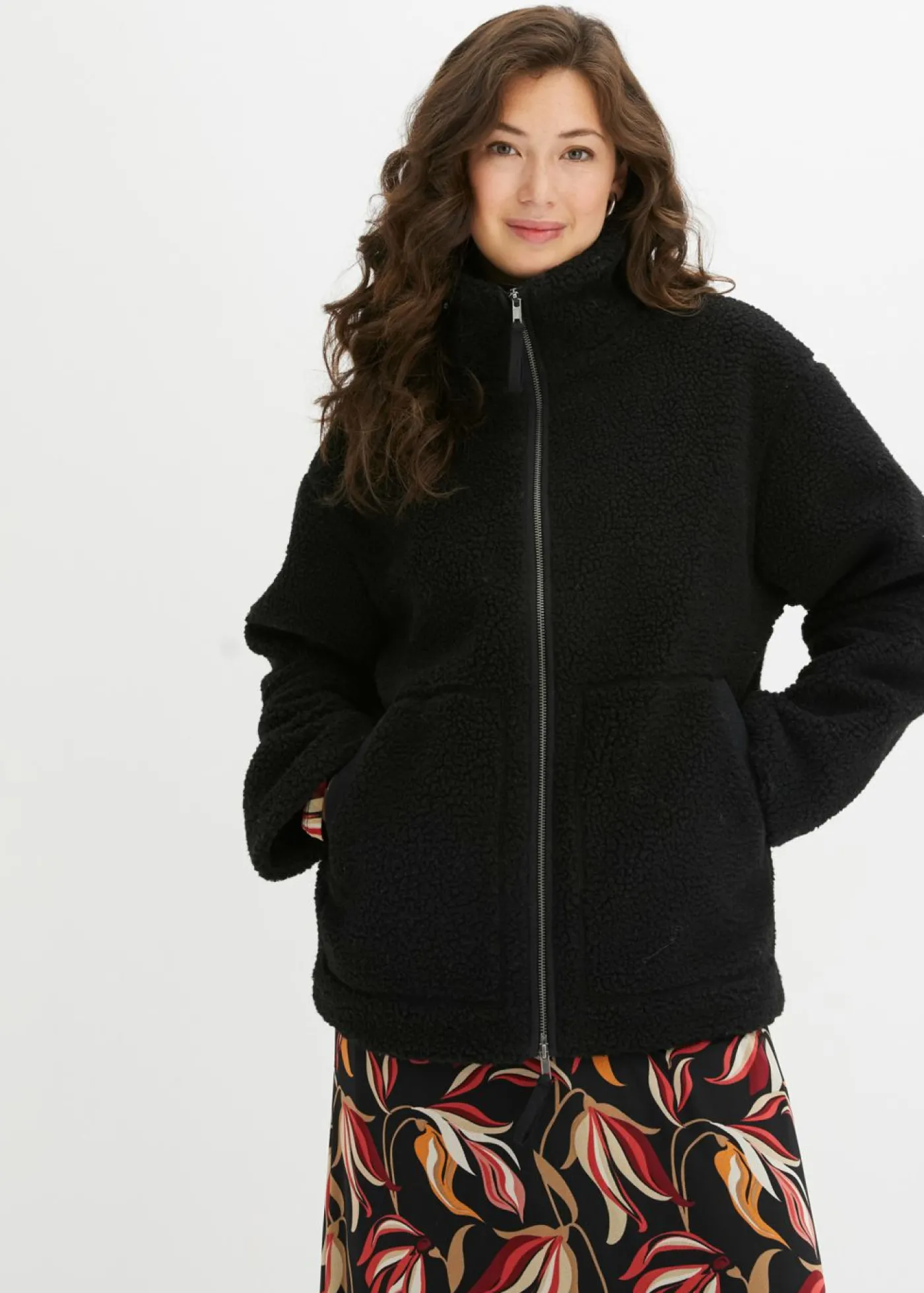 bonprix bonprix Chaqueta polar con forro Negro Discount