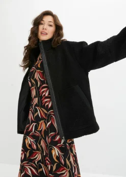bonprix bonprix Chaqueta polar con forro Negro Discount